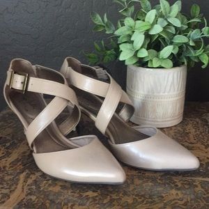 Life Stride Nude Strappy Heels